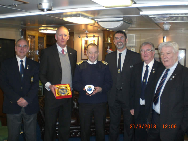 Andy Gleave, Pete White, Capt Beard RN, Pete Hill, Paul Hitchcock and Tony Walton