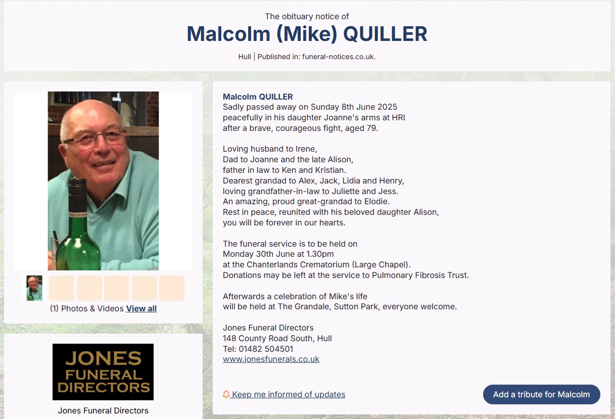 mike quiler obitury page
